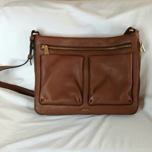 Fossil Brown Leather Crossbody Bag